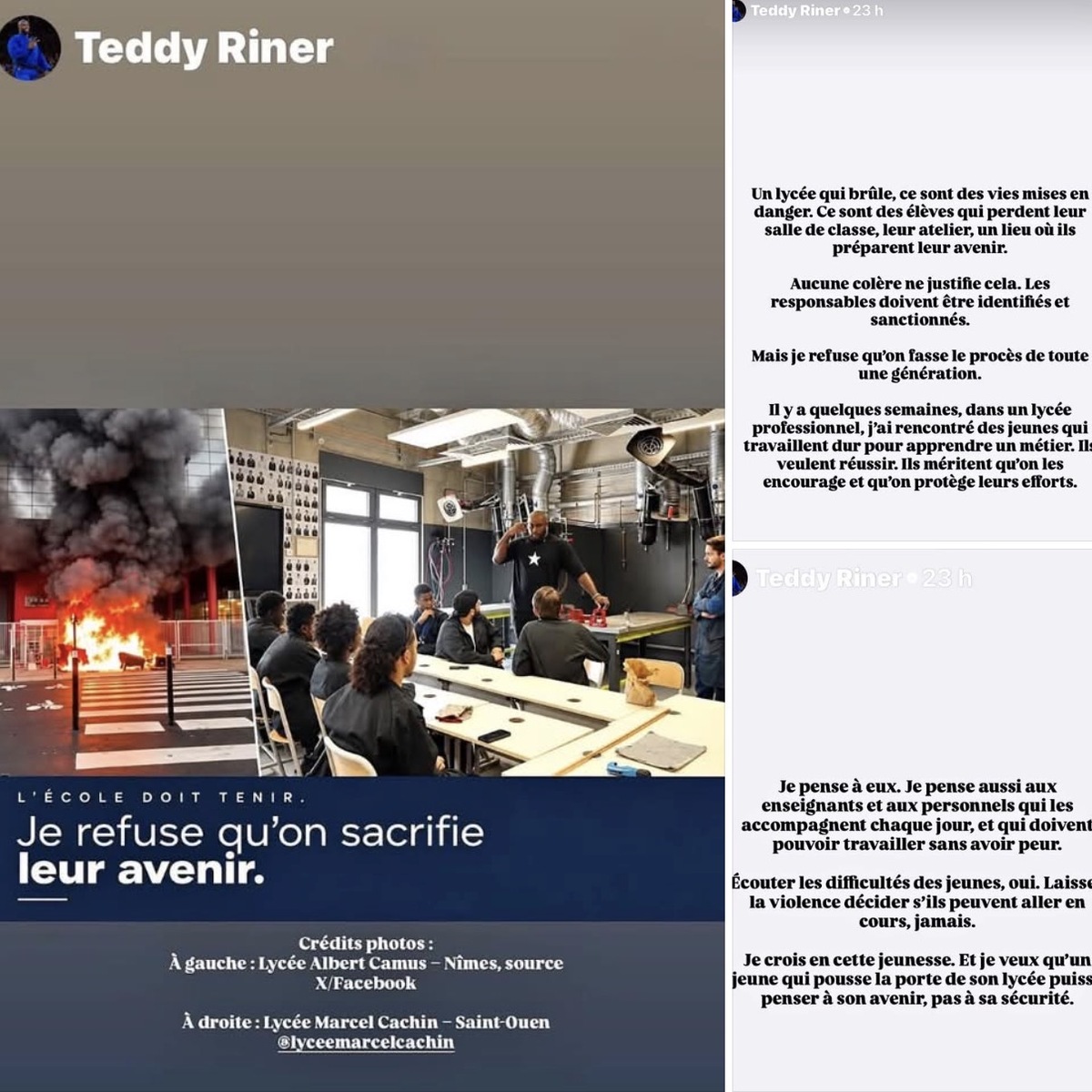 BELLE PUBLICATION DE TEDDY RINER :