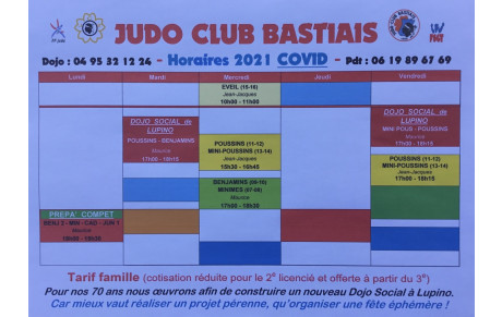 NOUVEAUX HORAIRES ‘COVID’’ :