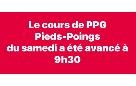 MODIFICATION D’HORAIRES :